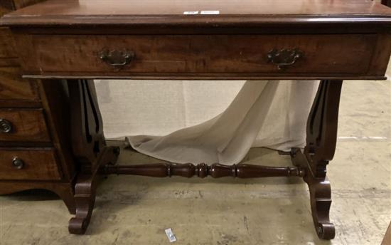 A Victorian mahogany side table, width 92cm, depth 55cm, height 72cm